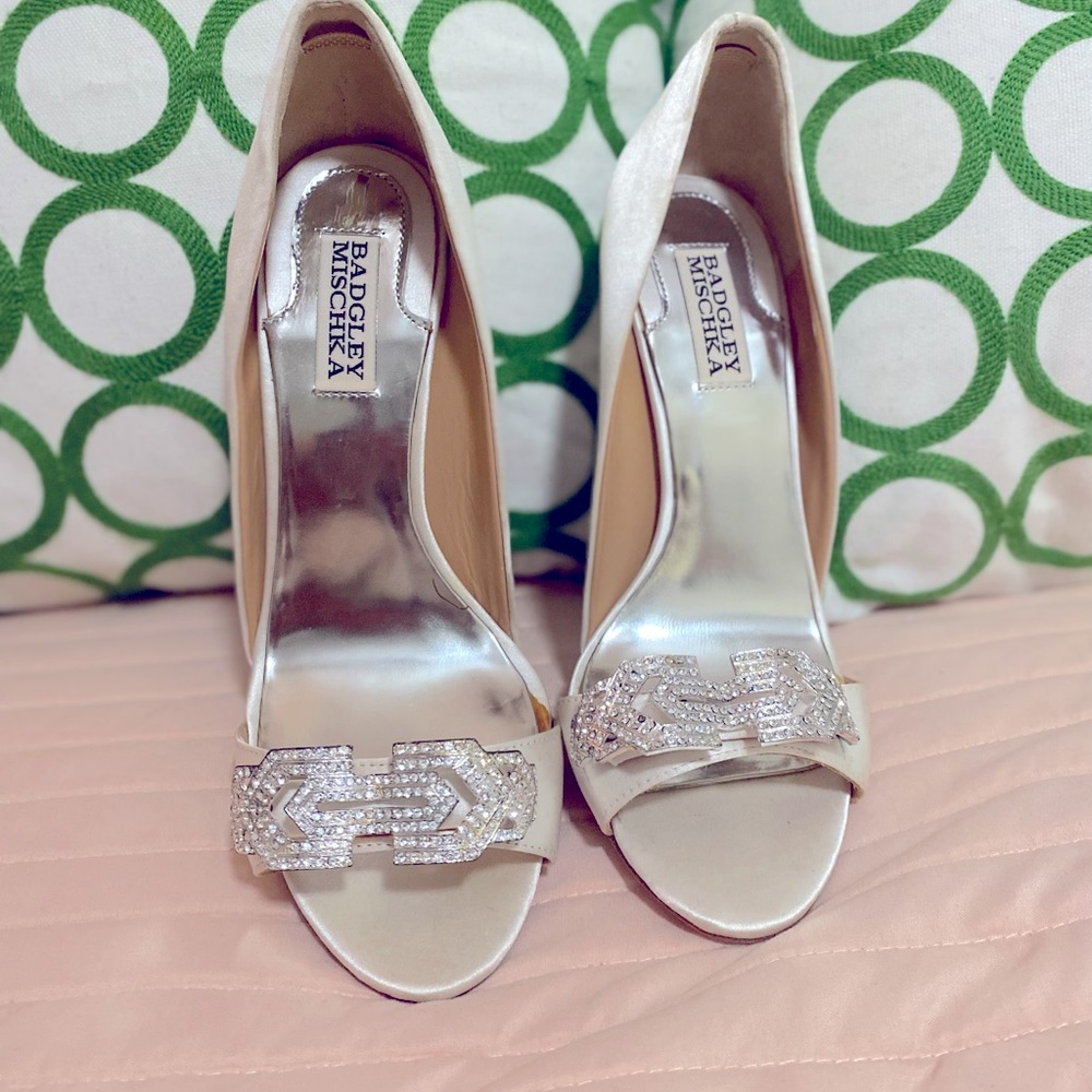 Off white Badgley Mischka heels.